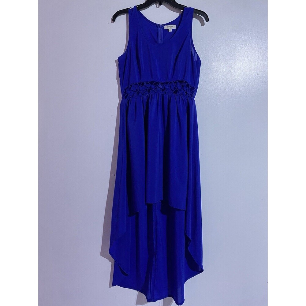 Umgee Dress M Blue Sleeveless‎ High Low Coquette Flowy Girly Floral Beachy